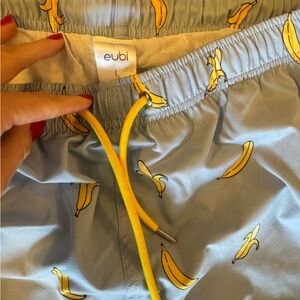 Men’s Eubi swim shorts blue with bananas L